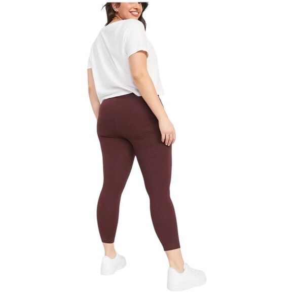 Old Navy Womens Raisin Arizona High-Rise High-Waisted Leggings Burgundy XL NWOT - Picture 2 of 4